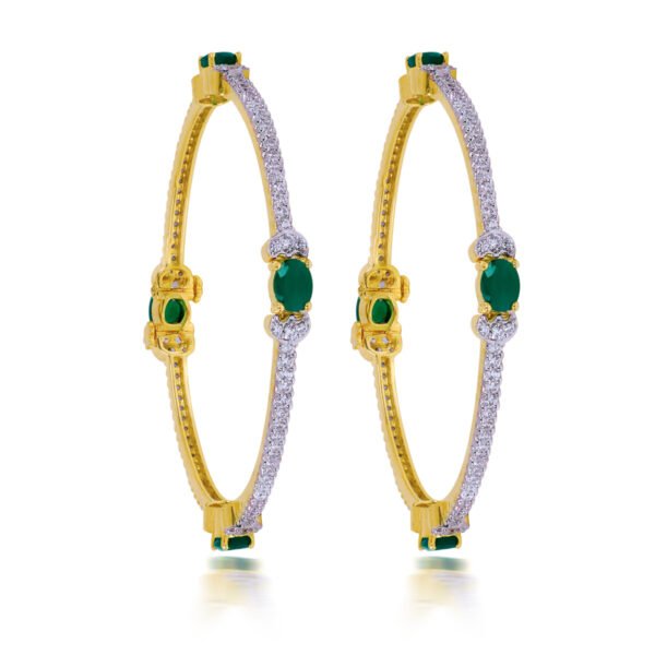 Mandakini emerald diamond bangles