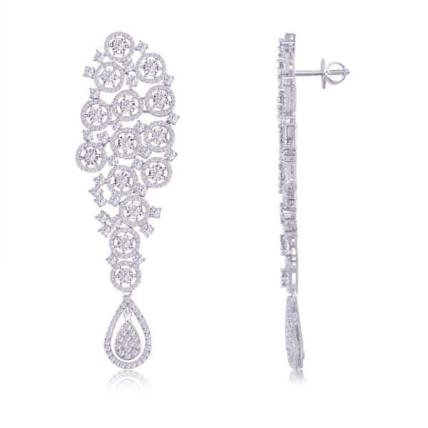 Helena Drop Diamond Earrings - Image 2