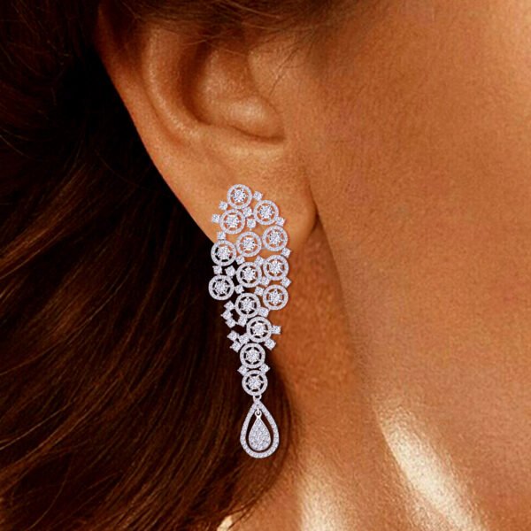 Helena Drop Diamond Earrings - Image 3