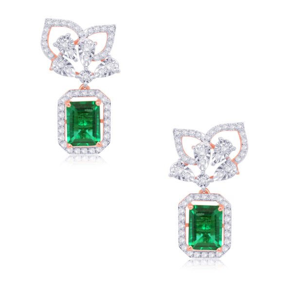 Green Drop Diamond Earrings