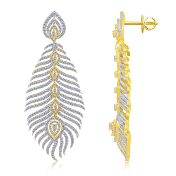 Feather diamond earrings