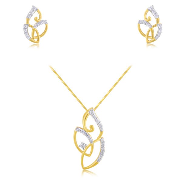 Poised unifoliate pendant set