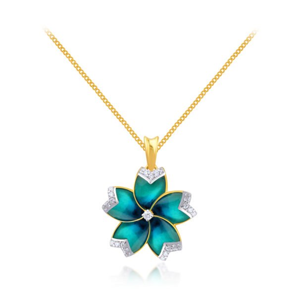 Cerulean Flora diamond pendant - Image 2